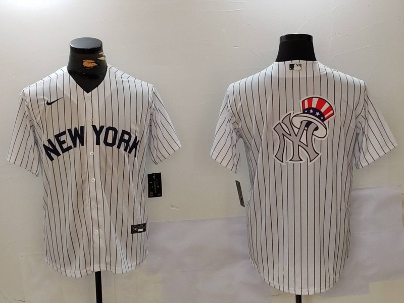 Men New York Yankees Blank White stripe Game 2024 Nike MLB Jersey style 9106
